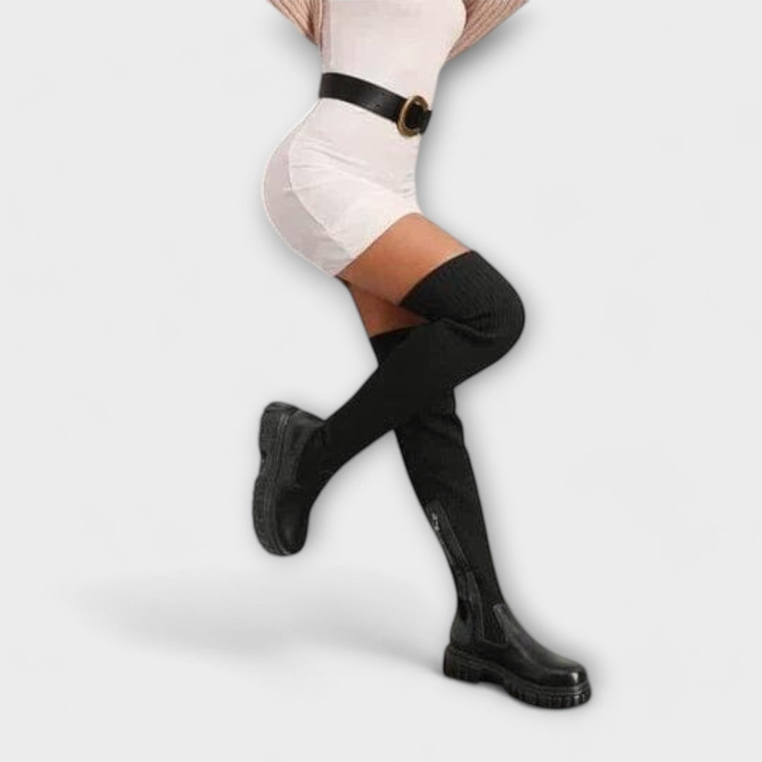 Lureva – Kozaki Overknee z Chunky Sole