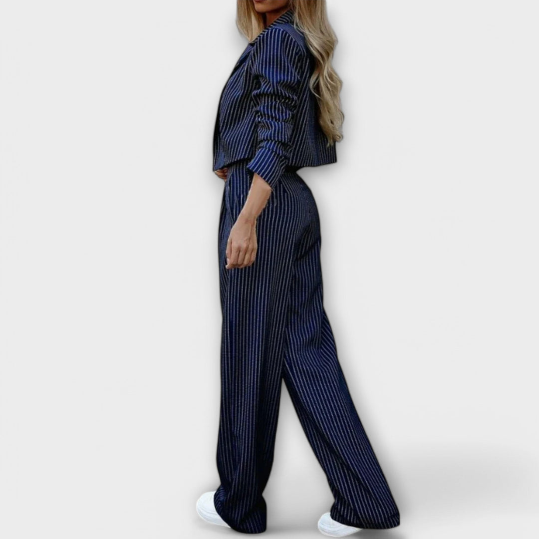 Elegancki Komplet w Paski